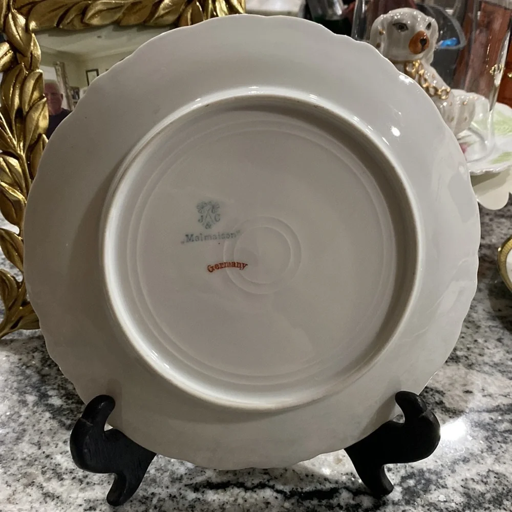 GORGEOUS Antique Jaeger & Co. Porcelain Floral Plate! - Picture 3 of 4